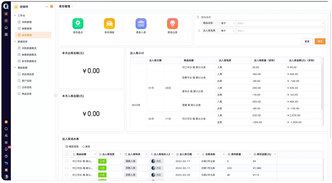 小型企业进销存表格制作,零代码进销存管理系统